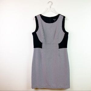 Chetta B Houndstooth Sheath Sleeveless Dress Sz 16